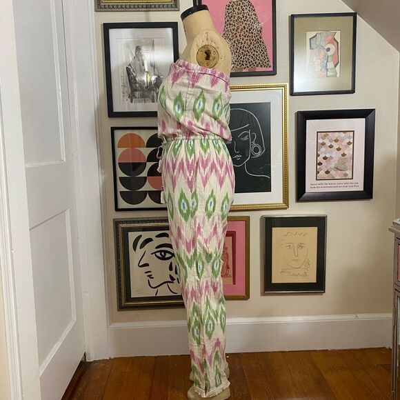 Calypso St Barth Women’s Size Small Garudi Jumpsuit Coconut Ikat Pattern NWT - Picture 5 of 8